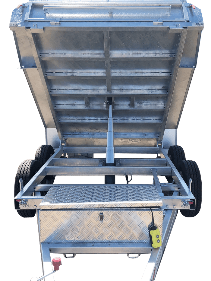 10ft x 5ft DUAL AXLE GALVANISED HYDRAULIC TIPPER TRAILER 600mm CAGE - 3000Kg Rated